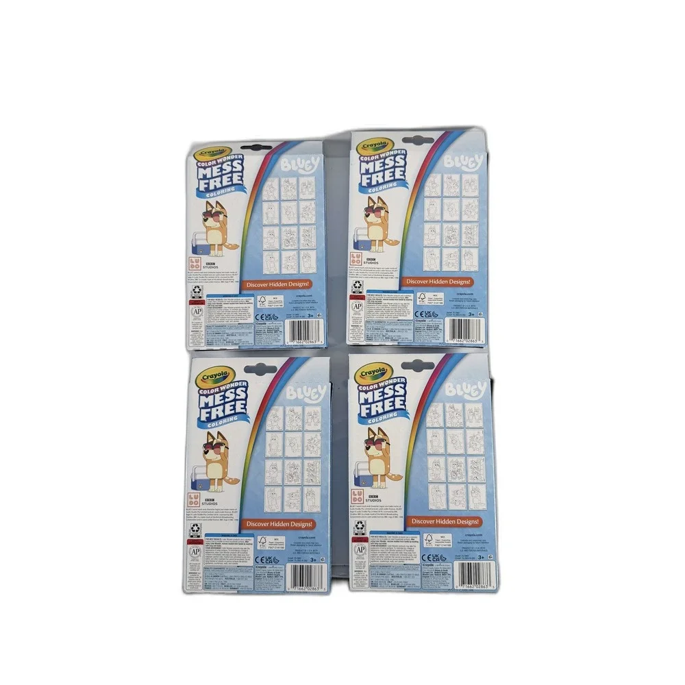 Crayola Color Wonder Mess Free Coloring Bluey 4 Pack Bundle 12 Pages 4 Markers